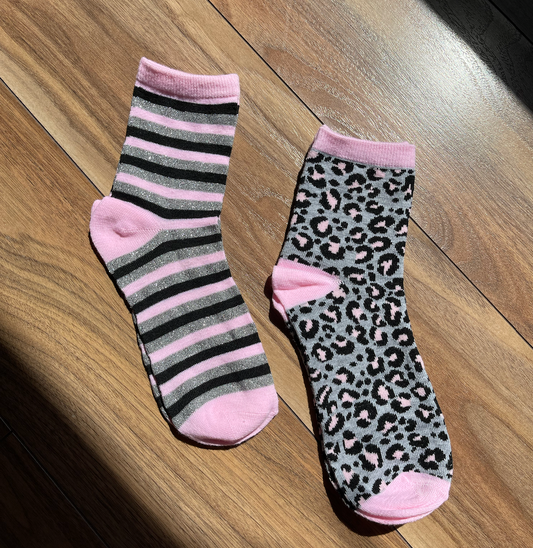 Socks - Gray Animal Print